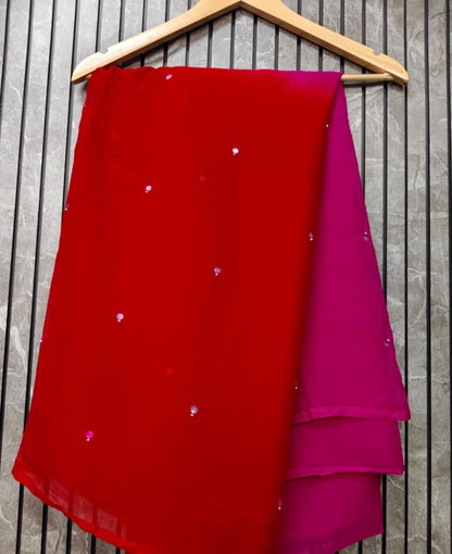 PCD Latest Chiffon Bollywood Style Mirror Work Saree VJ