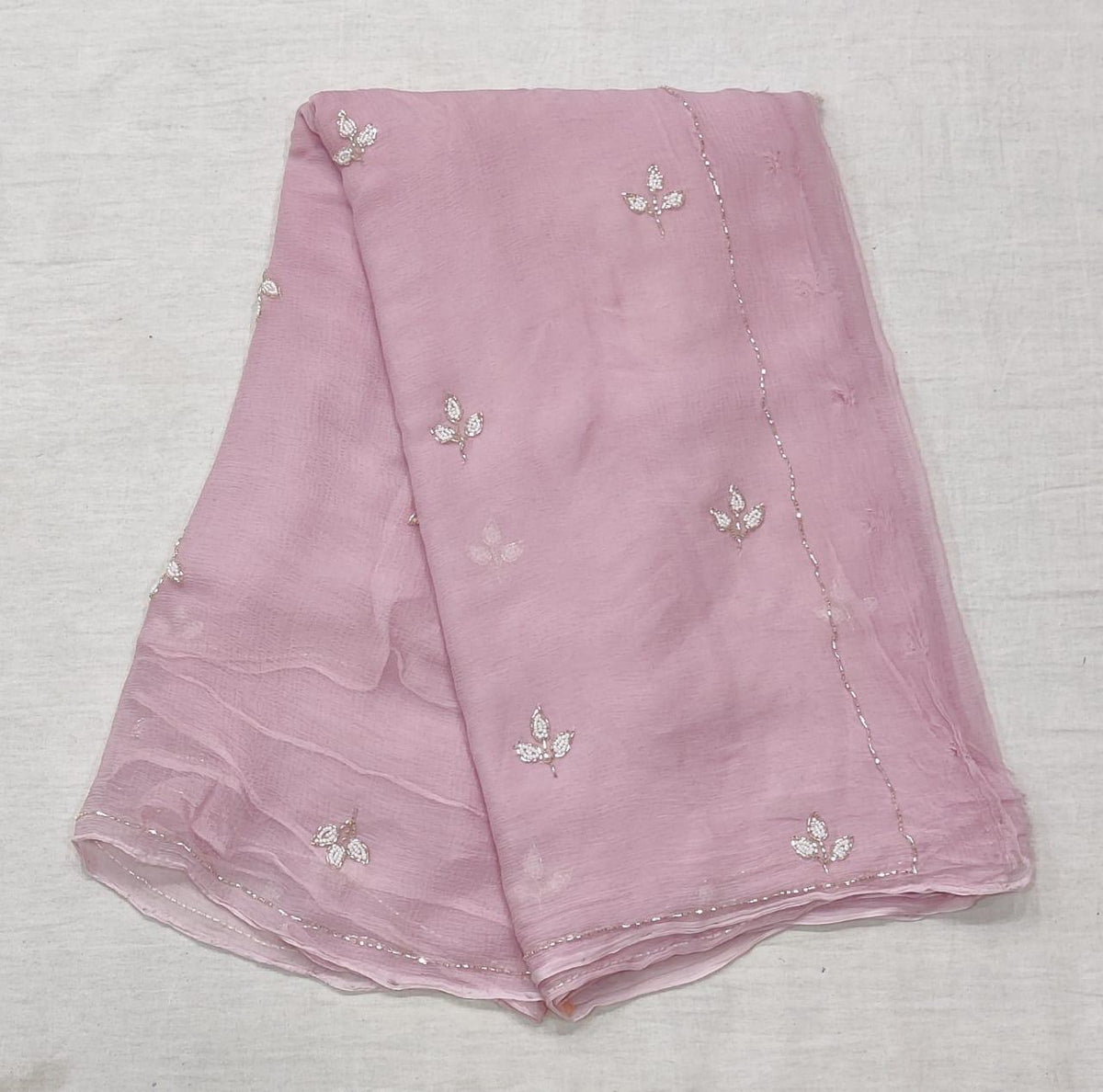 PCD Latest Chiffon Bollywood Style Moti Work Saree vj