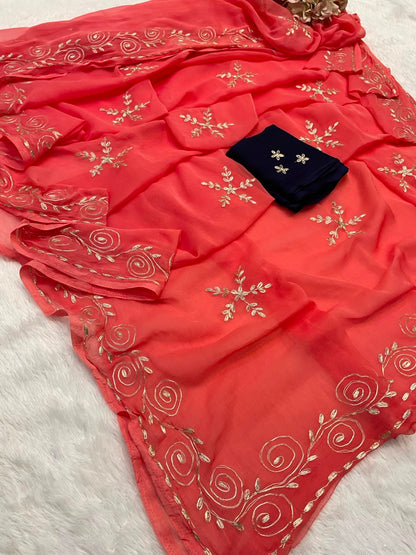 pita work saree