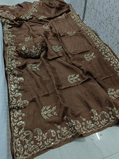 PCD Pure HO Silk saree VJ