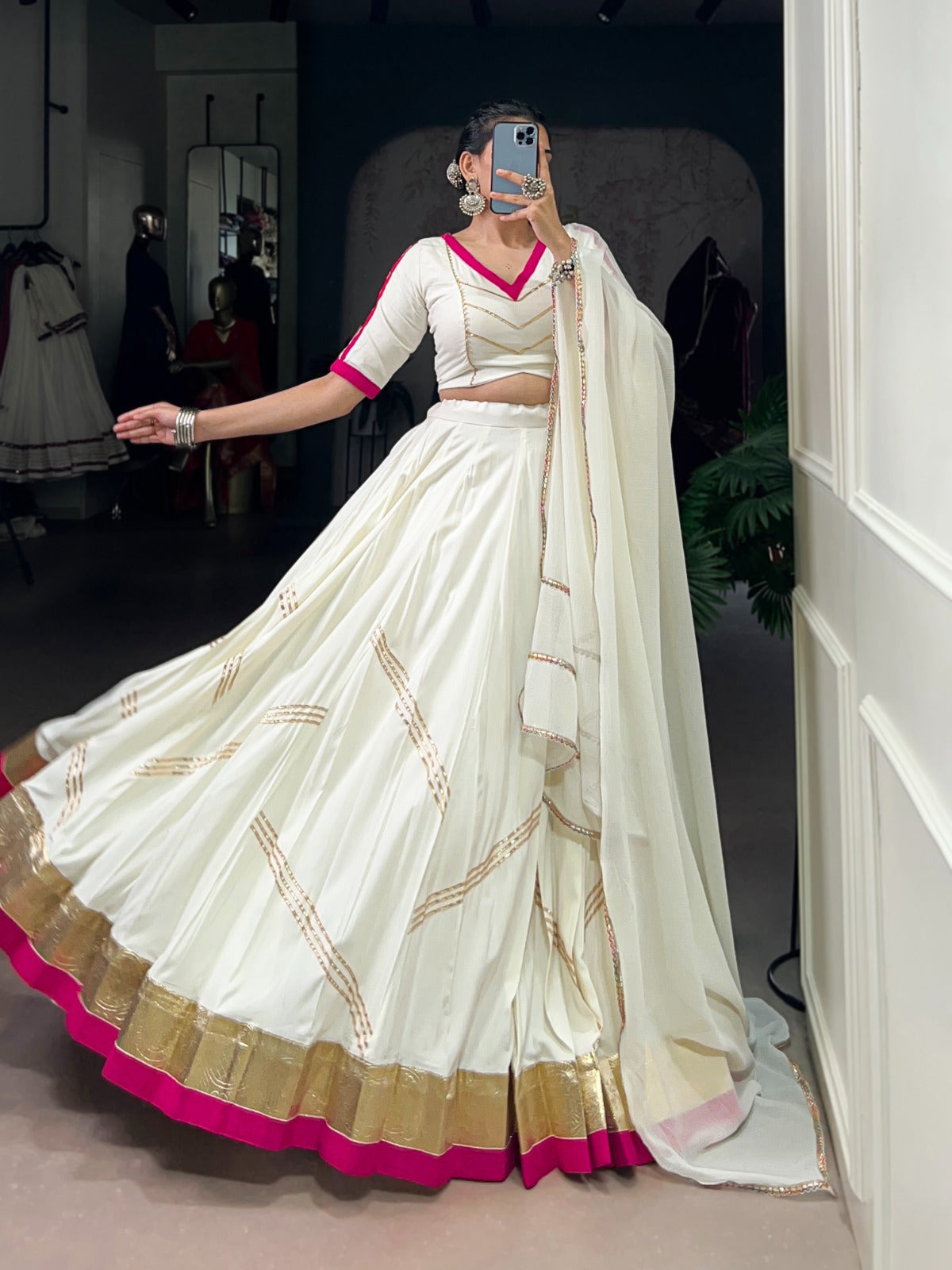 PCD Dandiya Lehenga Traditional Gujarati Dandiya Lehenga for Navratri