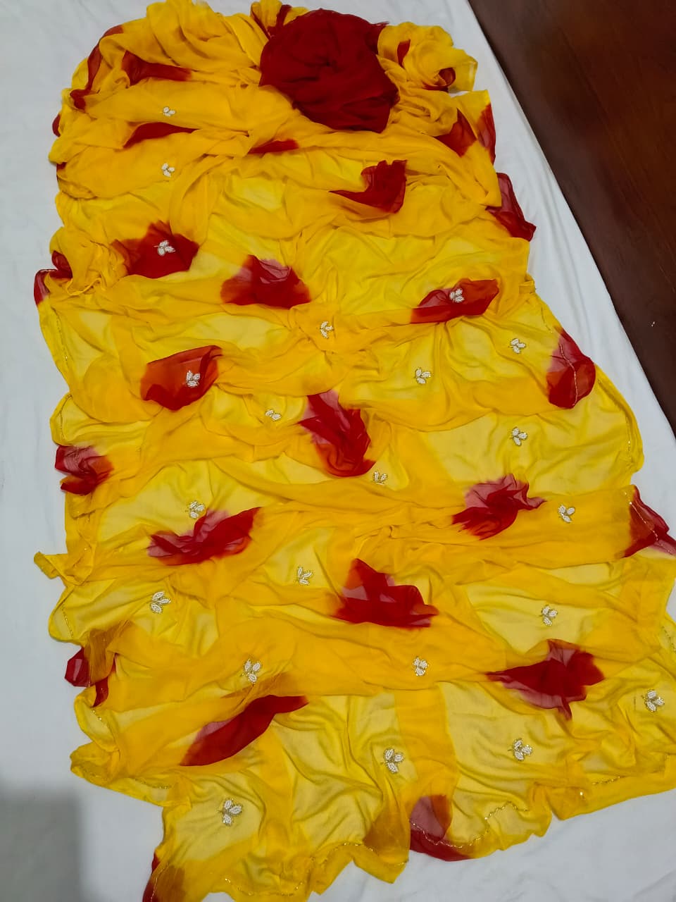 Premium Chiffon Saree with Beautiful Cutdana Work BY PCD