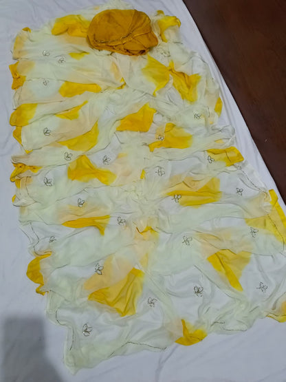 Premium Chiffon Saree with Beautiful Cutdana Work BY PCD