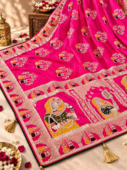 PCD New Launch Munga silk Fabric Banarsi Zari weaving saree