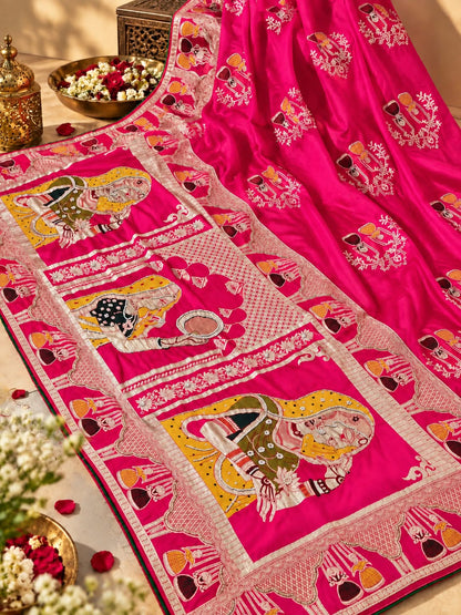 PCD New Launch Munga silk Fabric Banarsi Zari weaving saree