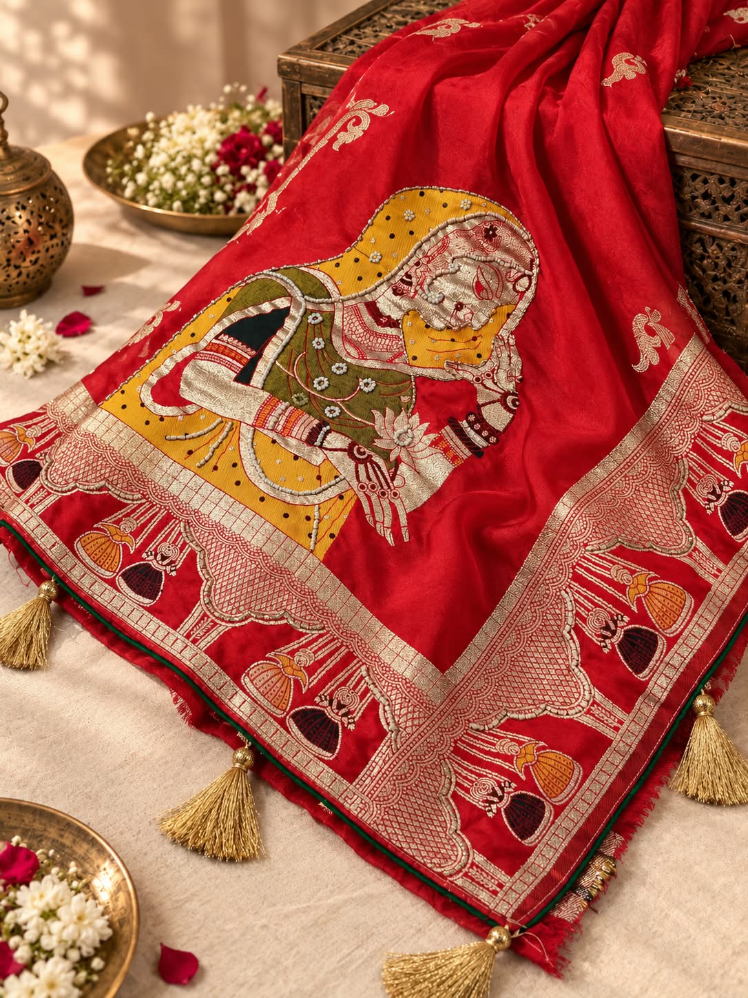 PCD New Launch Munga silk Fabric Banarsi Zari weaving saree