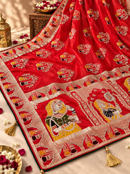 PCD New Launch Munga silk Fabric Banarsi Zari weaving saree