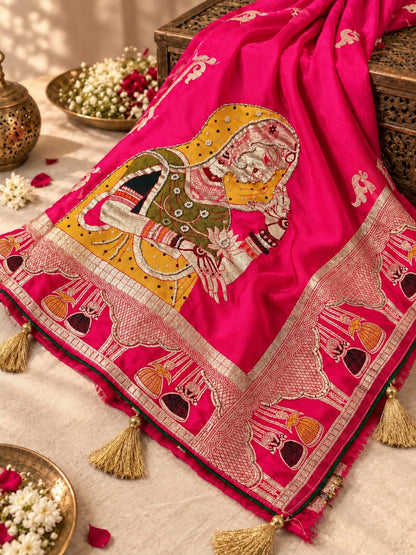 PCD New Launch Munga silk Fabric Banarsi Zari weaving saree
