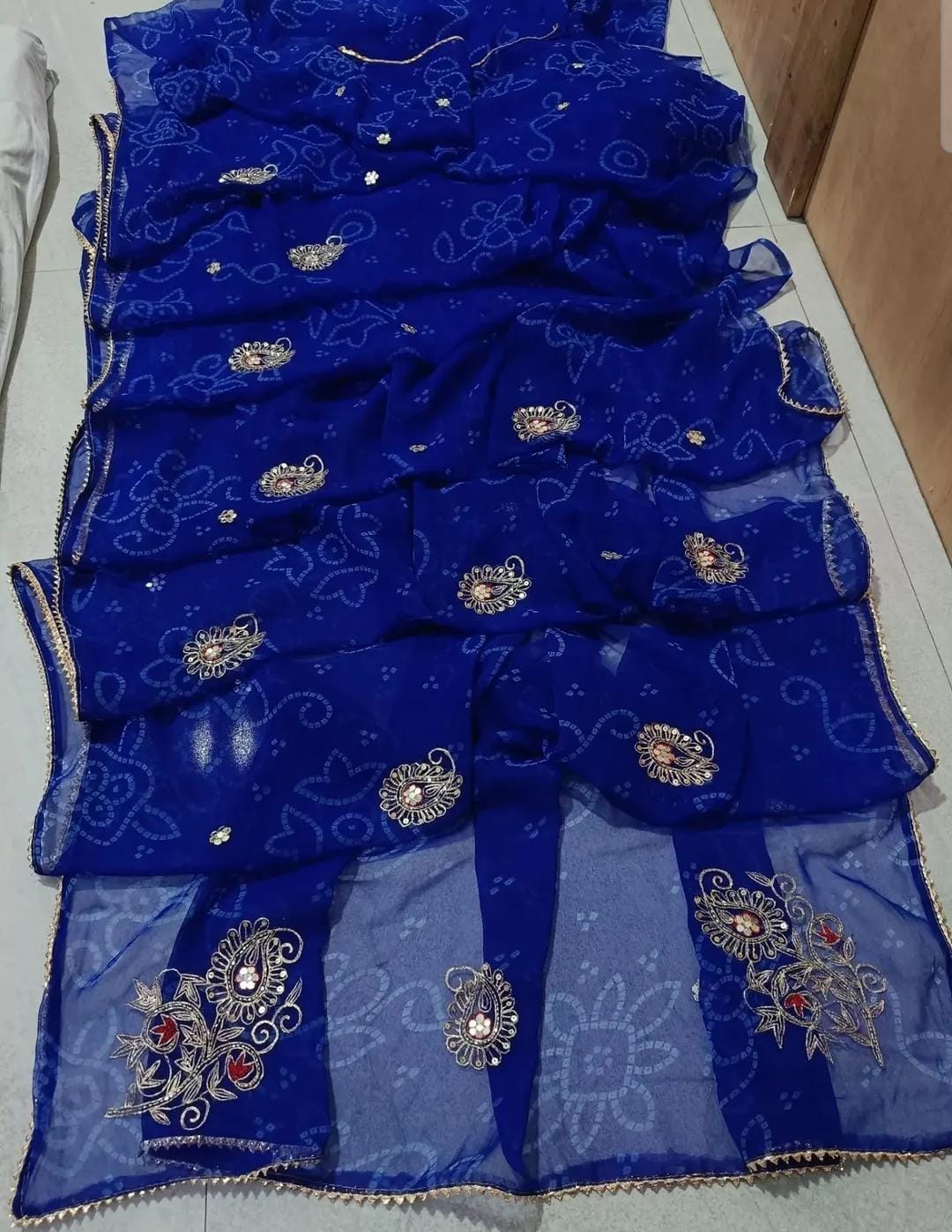 PCD New Traditional Bandhani Soft Premium Georgette Festive Saree