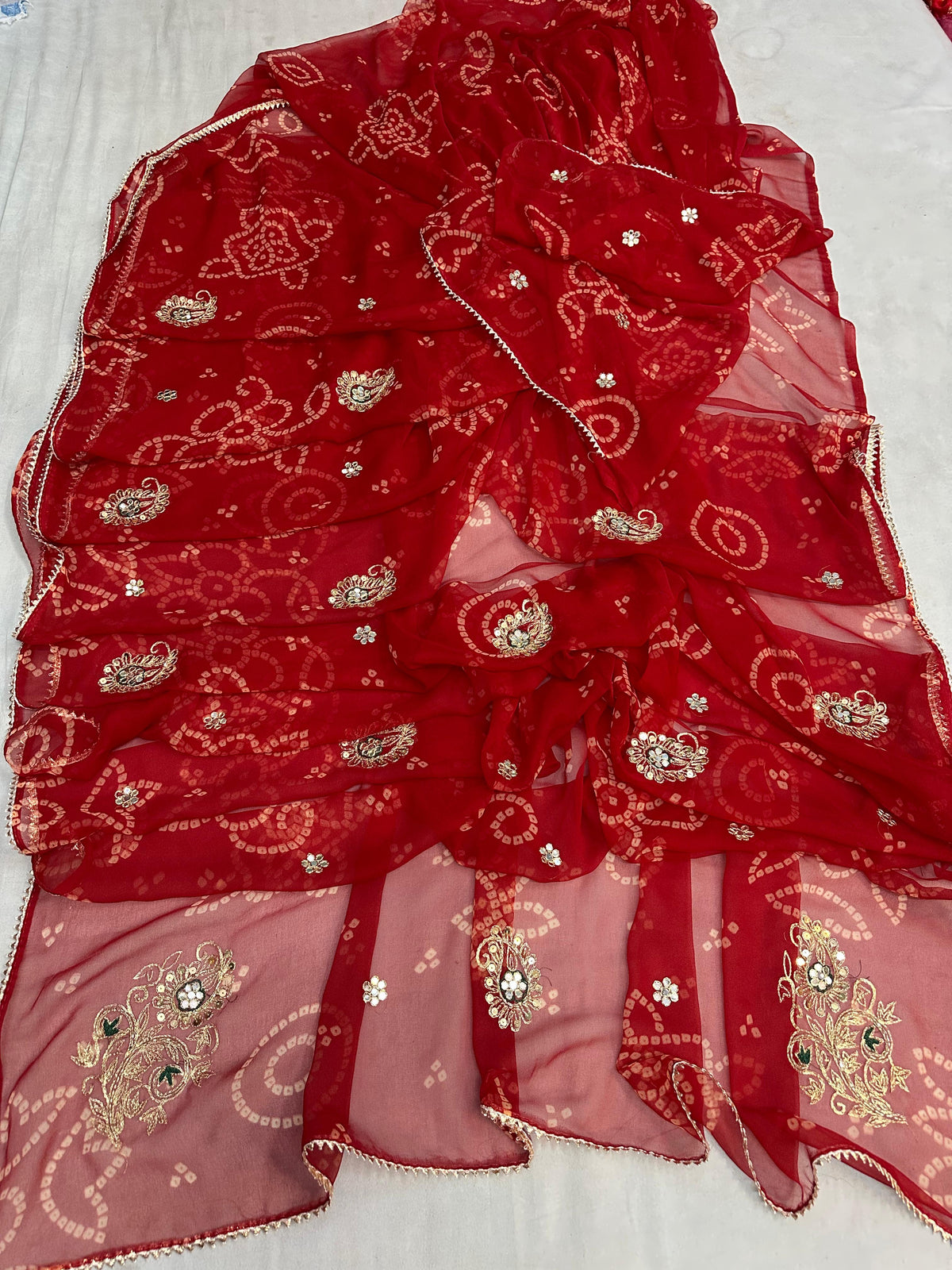 PCD New Traditional Bandhani Soft Premium Georgette Festive Saree