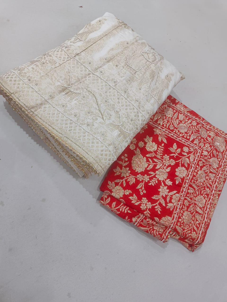 Designer Pure Nylon Silk Lehenga Set with Hand Gota Patti Work