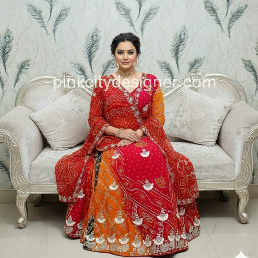 Traditional Bandhej Lehenga