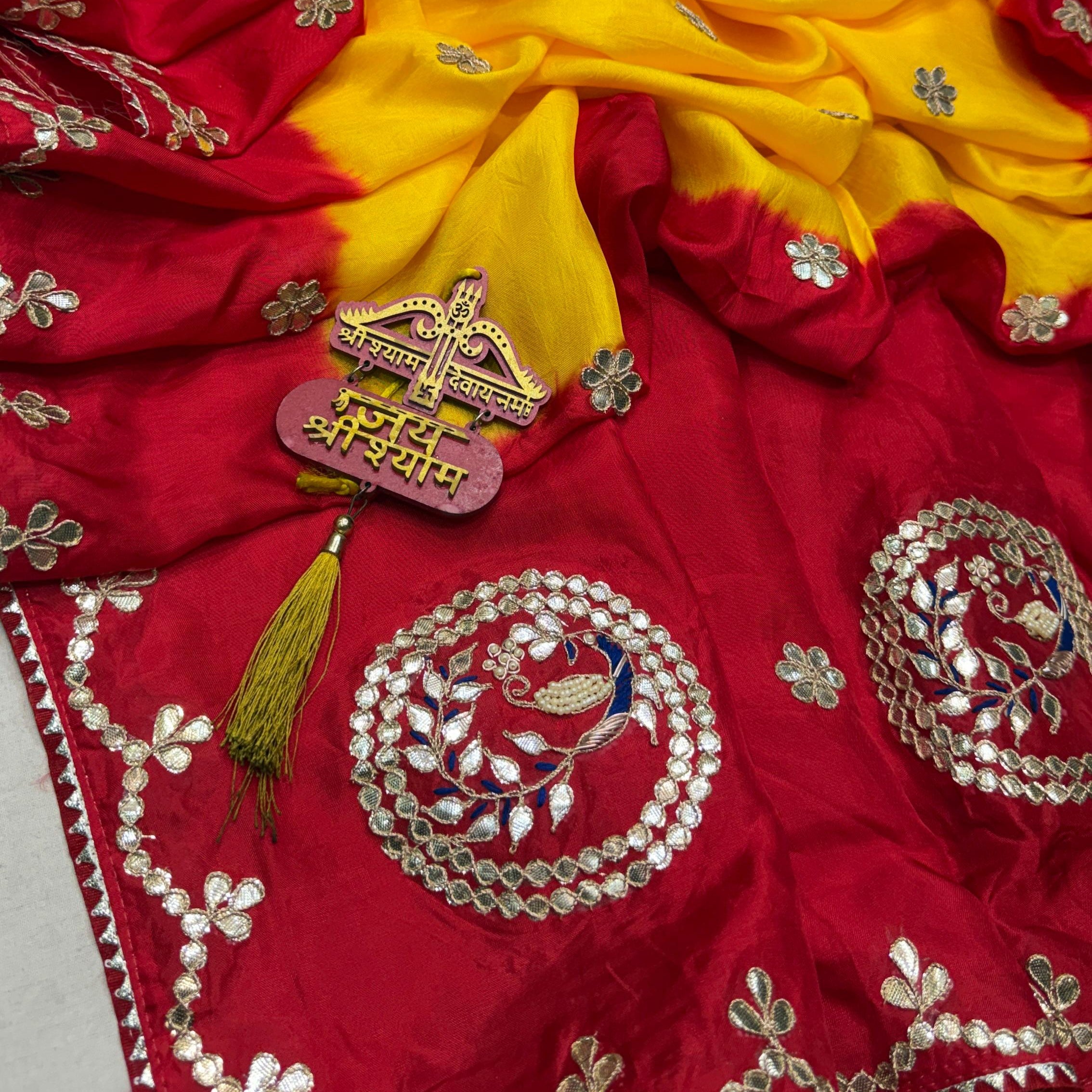 Rangoli Red & Ivory Zari Embroidered Saree