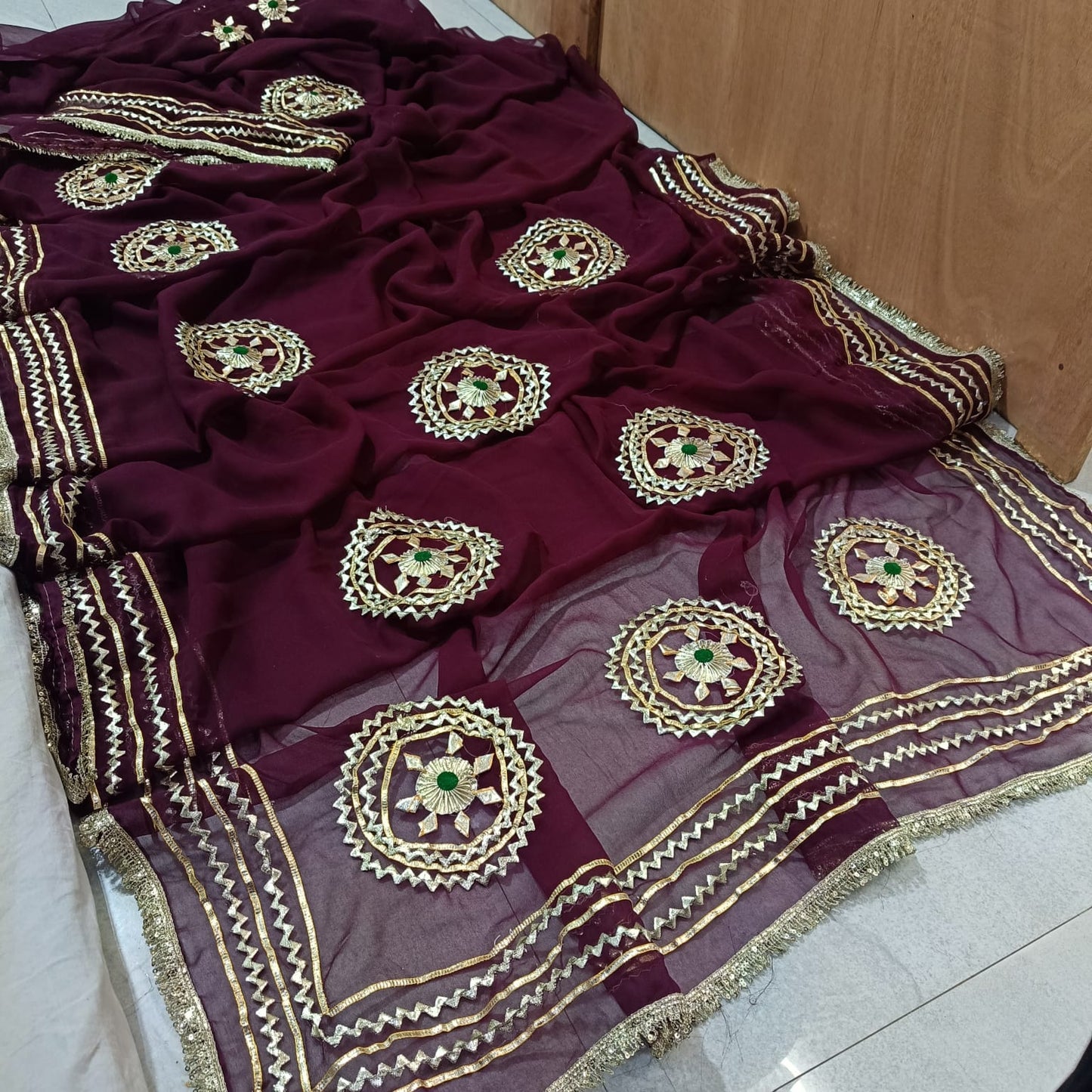 Georgette gota work sarees by PCD