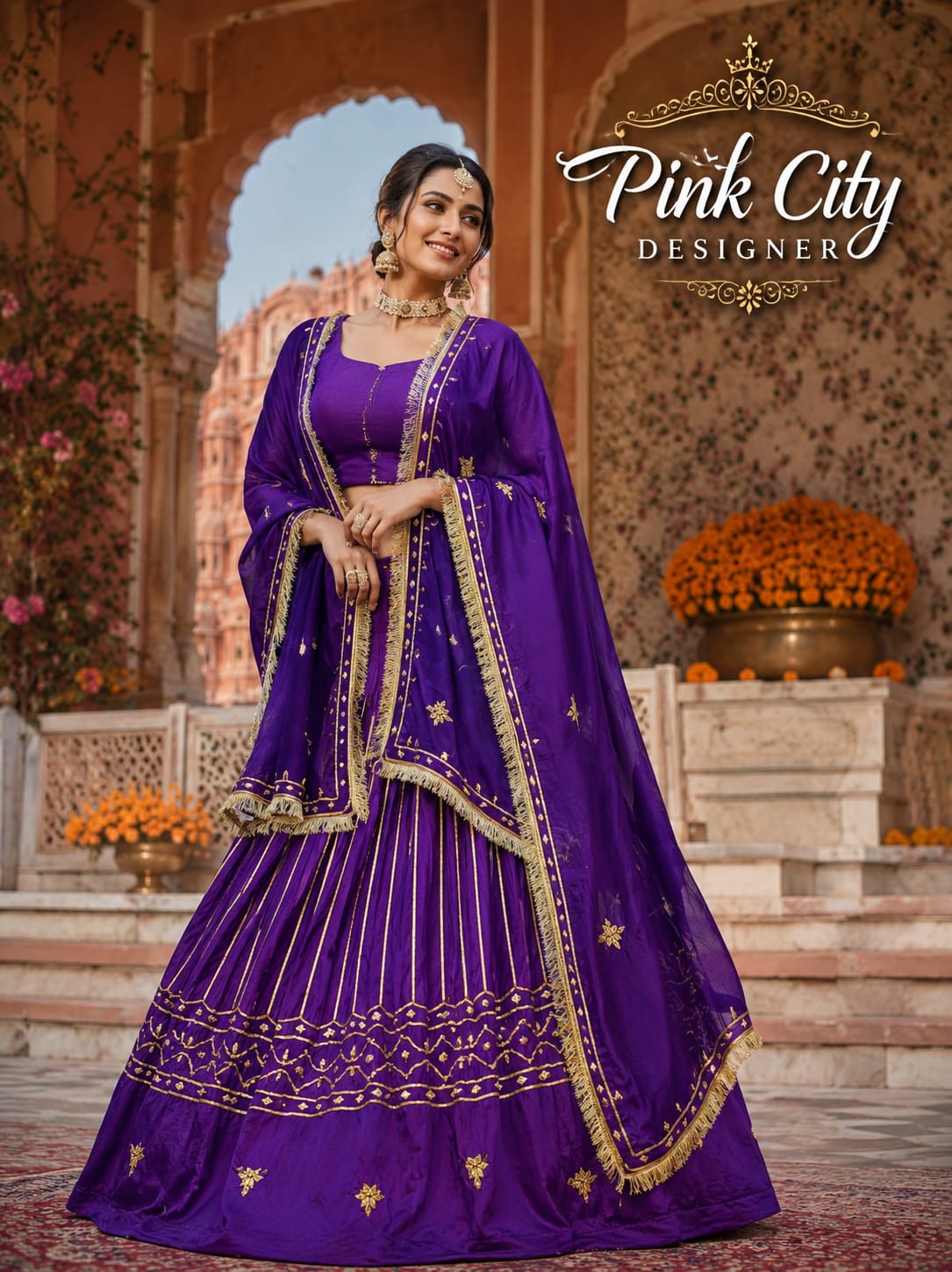 Royal Look Gaji Silk Lehenga with Gotapatti Embellishment by pcd