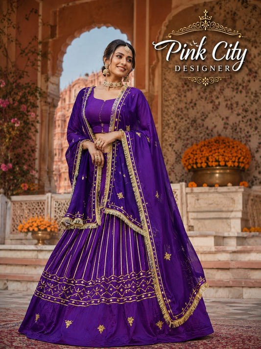 Royal Look Gaji Silk Lehenga with Gotapatti Embellishment by pcd