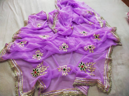 PCD  New Premium Pure Georgette Festive Saree with Traditional Gota Patti Work L buta