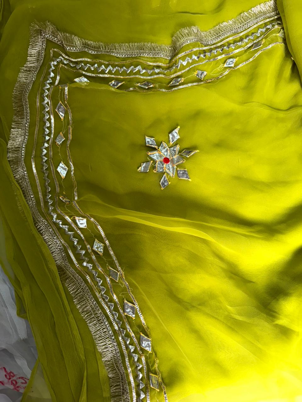 New Premium Pure Georgette Festive Saree with Traditional Gota Patti Work BY PCD