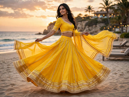 PCD Chinon Lehenga with Sequin and Tari Work Lehenga